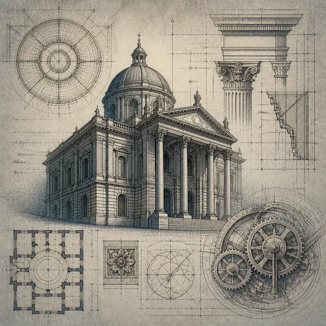Architectural Etching & Mechanical Plate style artwork preview