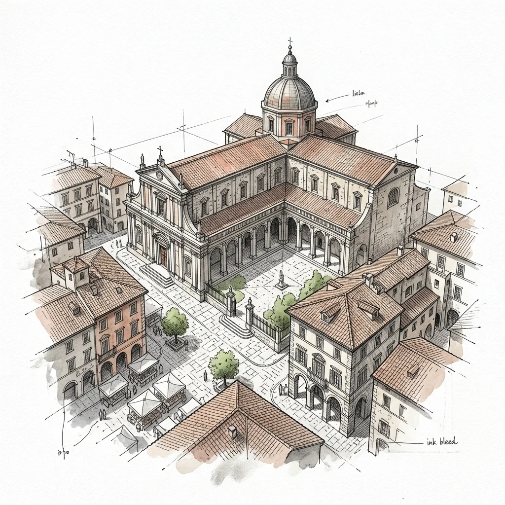 Architectural Travel Sketch style artwork preview