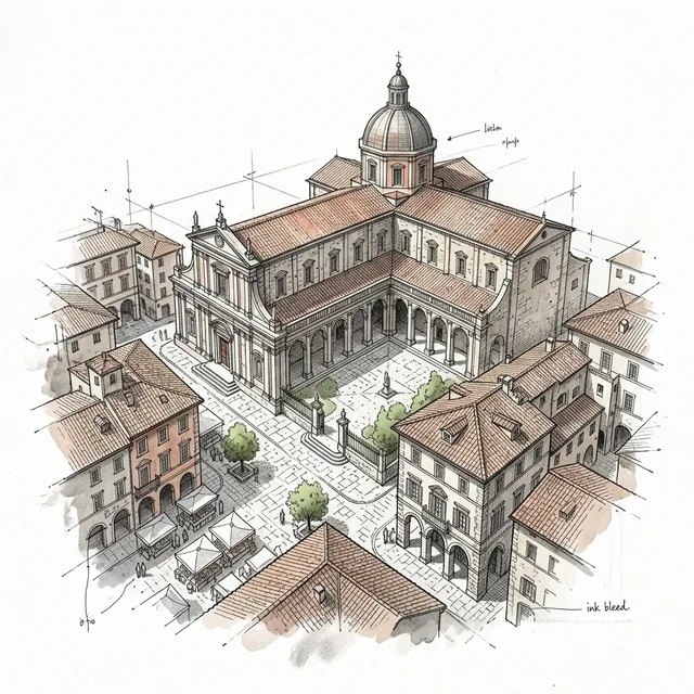 Architectural Travel Sketch style artwork preview