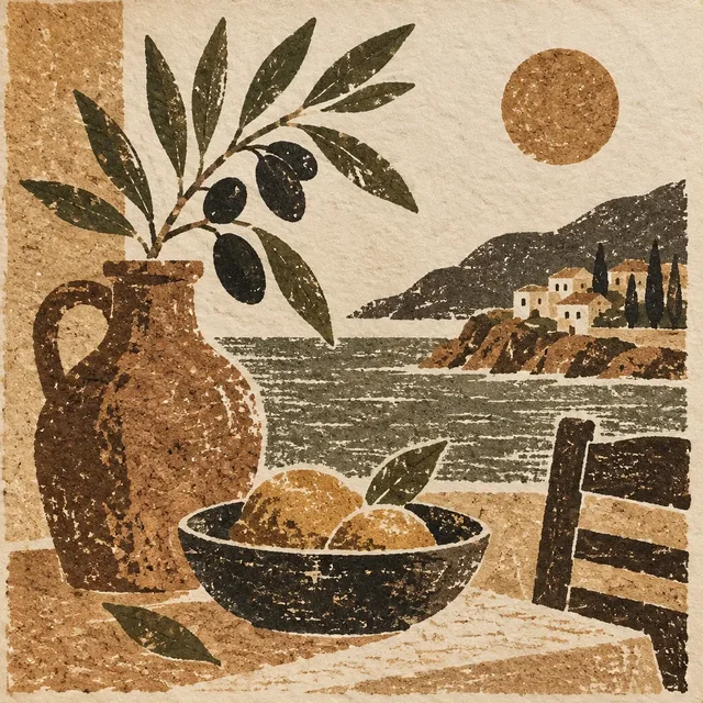Cork Relief Print style artwork preview