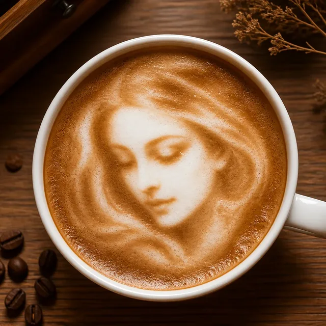 Latte Art Portrait style artwork preview