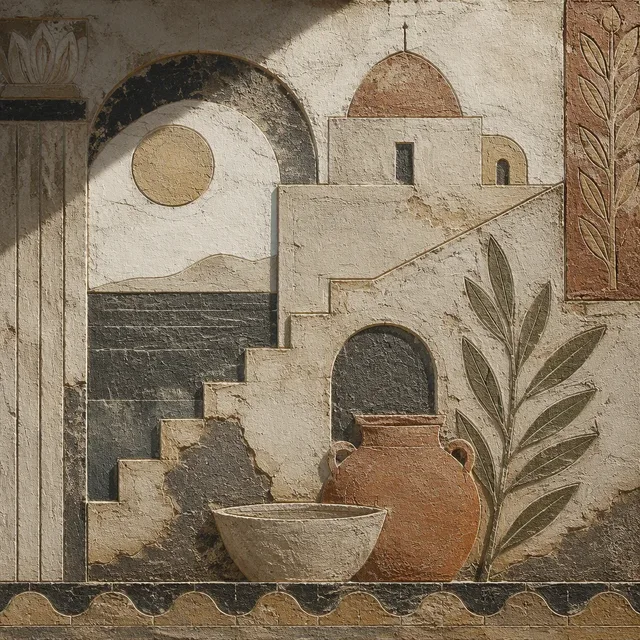 Limestone Sgraffito style artwork preview