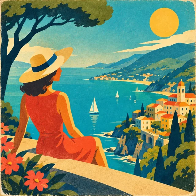 Mid-Century Travel Poster style artwork preview