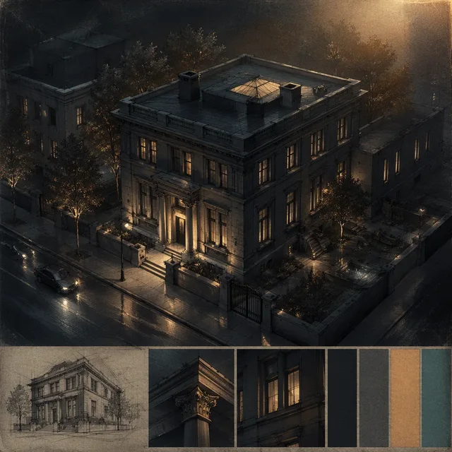 Midtown Nocturne sketch style artwork preview