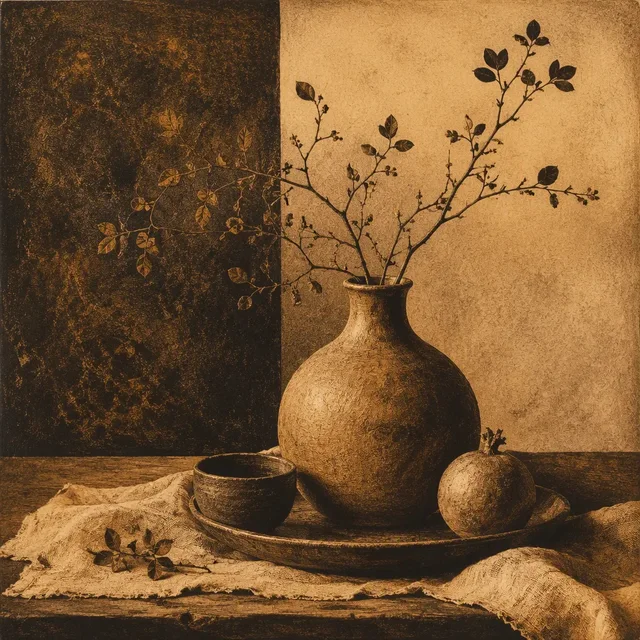 Ochre Photopolymer Gravure style artwork preview