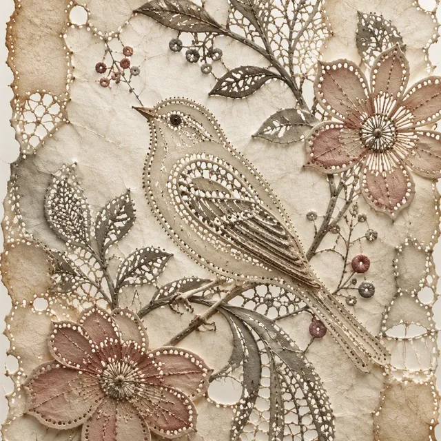 Parchment Needle Lace style artwork preview