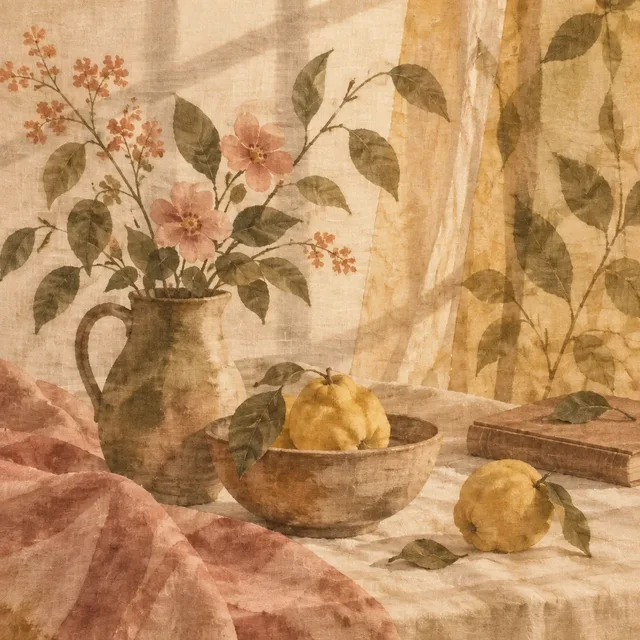 Quince-Dyed Silk Print style artwork preview