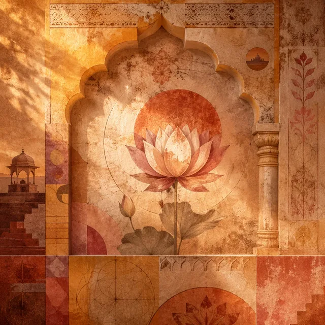 Saffron Temple Fresnel style artwork preview