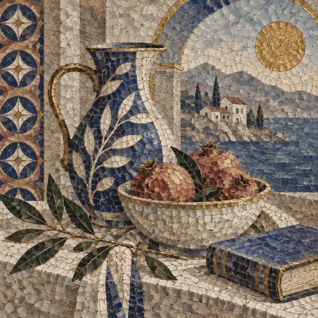 Ultramarine Eggshell Mosaic style artwork preview