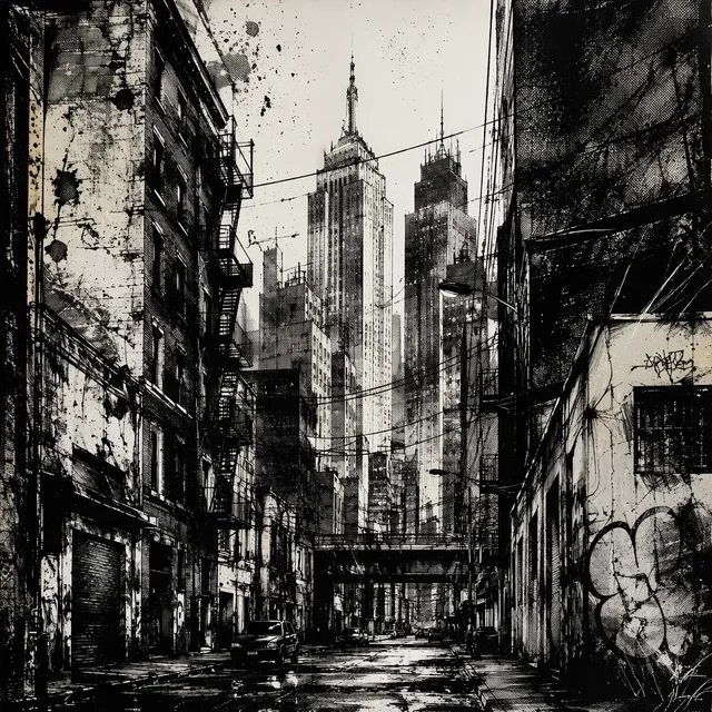 Urban Etching style artwork preview