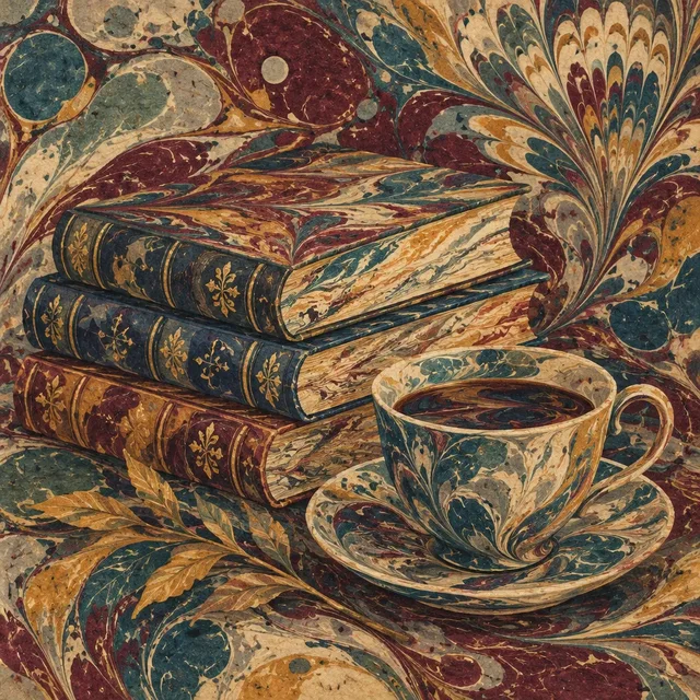 Venetian Marbled Paper style artwork preview