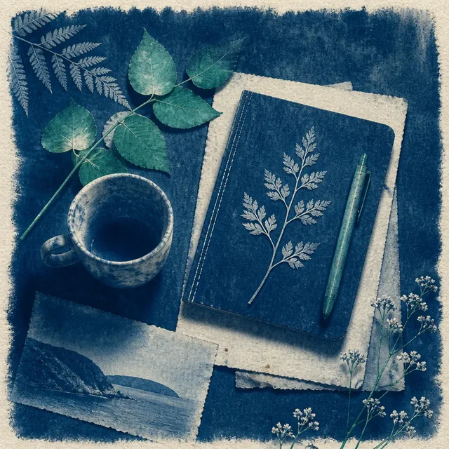 Verdigris Cyanotype style artwork preview