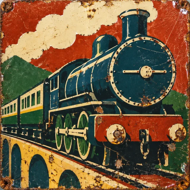 Weathered Tinplate Enamel style artwork preview