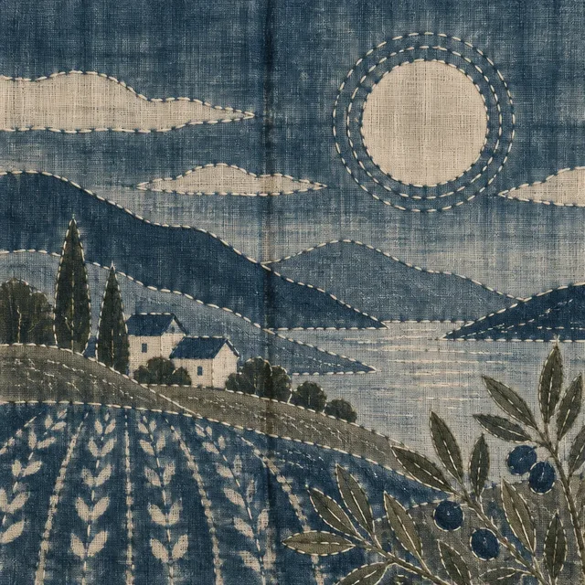 Woad Resist Linen style artwork preview
